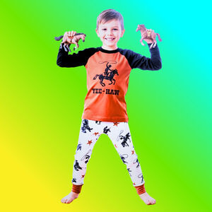 Yee-Haw Cowboy Kids Pyjama Set – Western Print, Long Sleeve